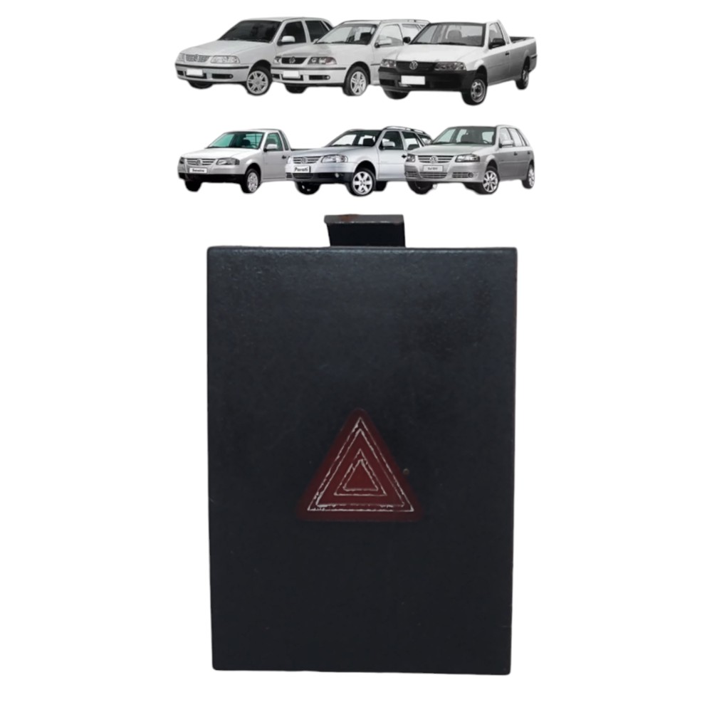 Botão Pisca Alerta Vw Gol Saveiro Parati 2000 A 2012 G3 G4 Preto 1