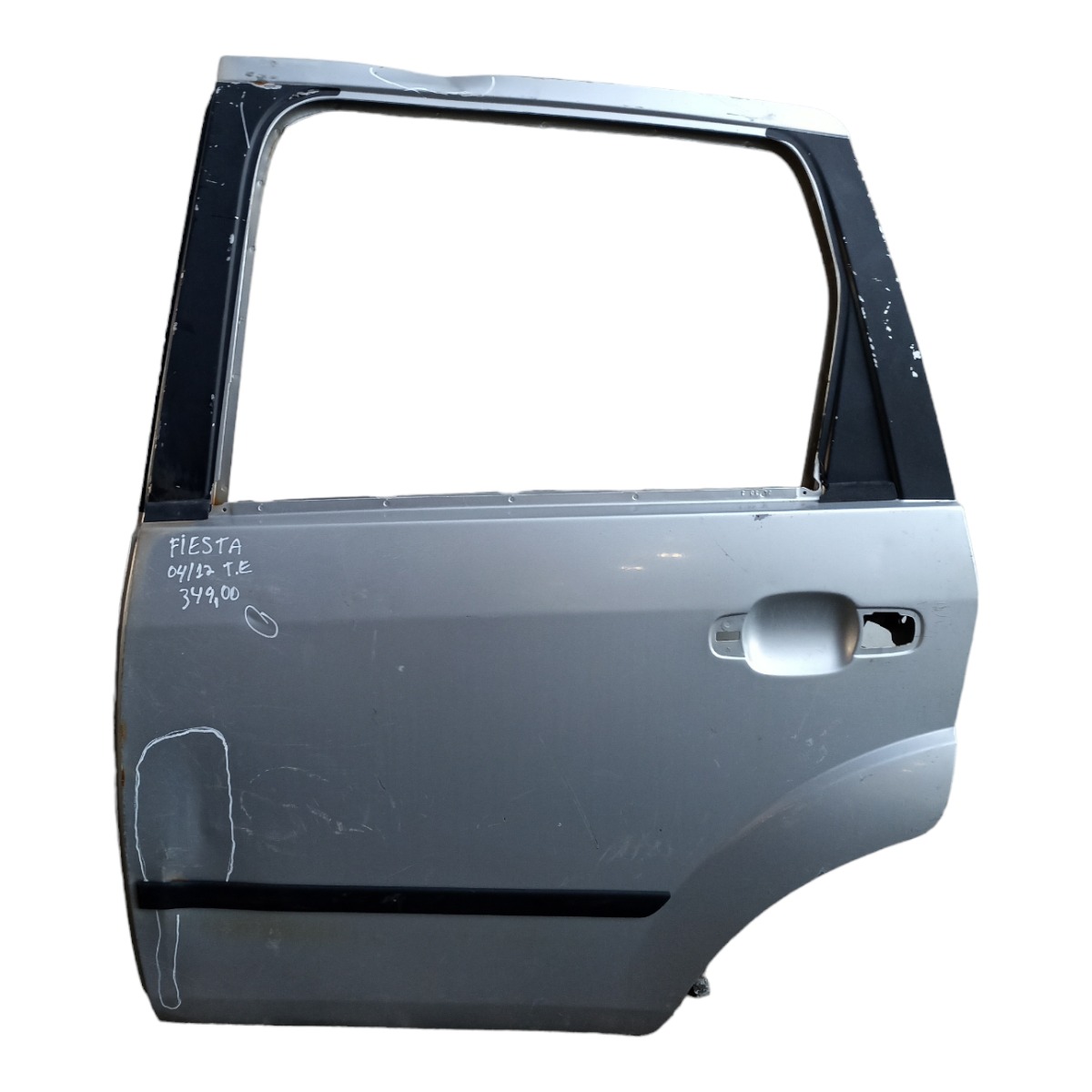 Porta Traseira Esquerda Ford Fiesta 2004 A 2012 Com Avarias Traseira Esquerda Prata 1