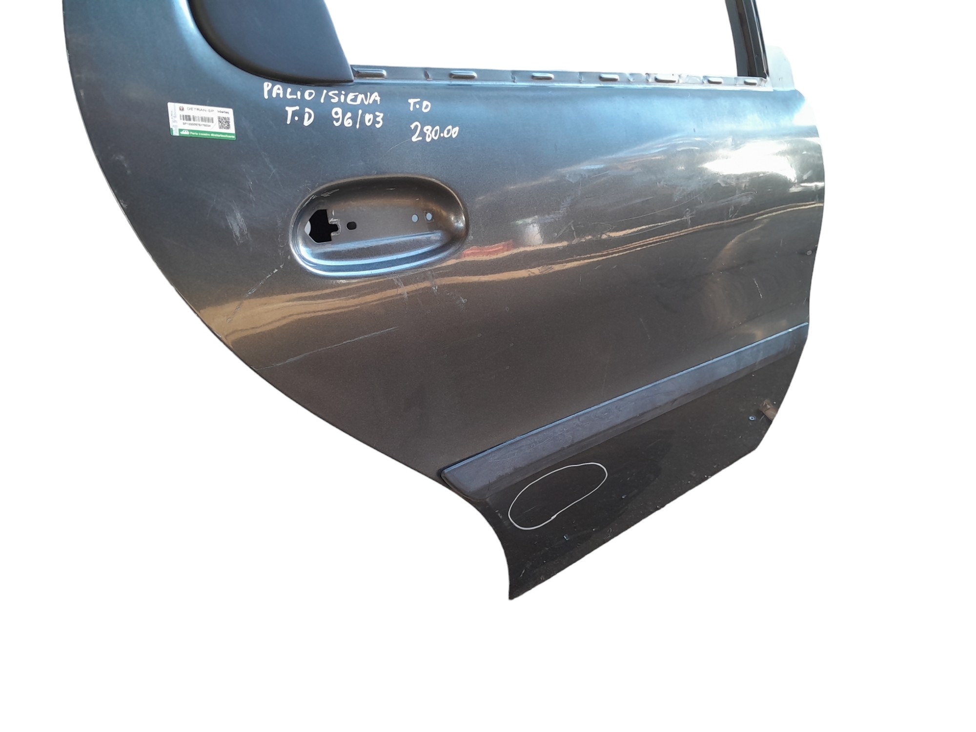 Porta Traseira Direita Fiat Palio Siena 1996/03 Original  Traseira Direita Prata 4