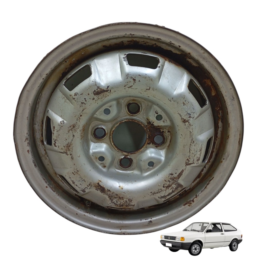 Roda Ferro Aro 13 Gol Saveiro Parati Voyage Original Preto E Prata