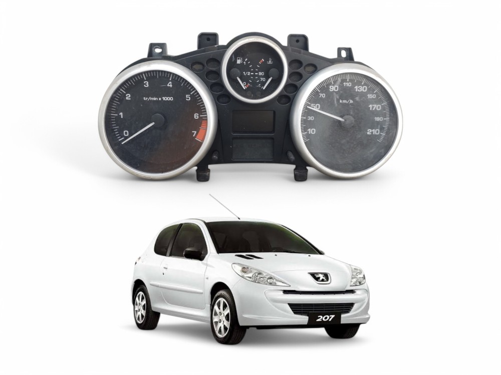 Painel Instrumento Velocímetro Peugeot 207 2007 A 2013 Preto