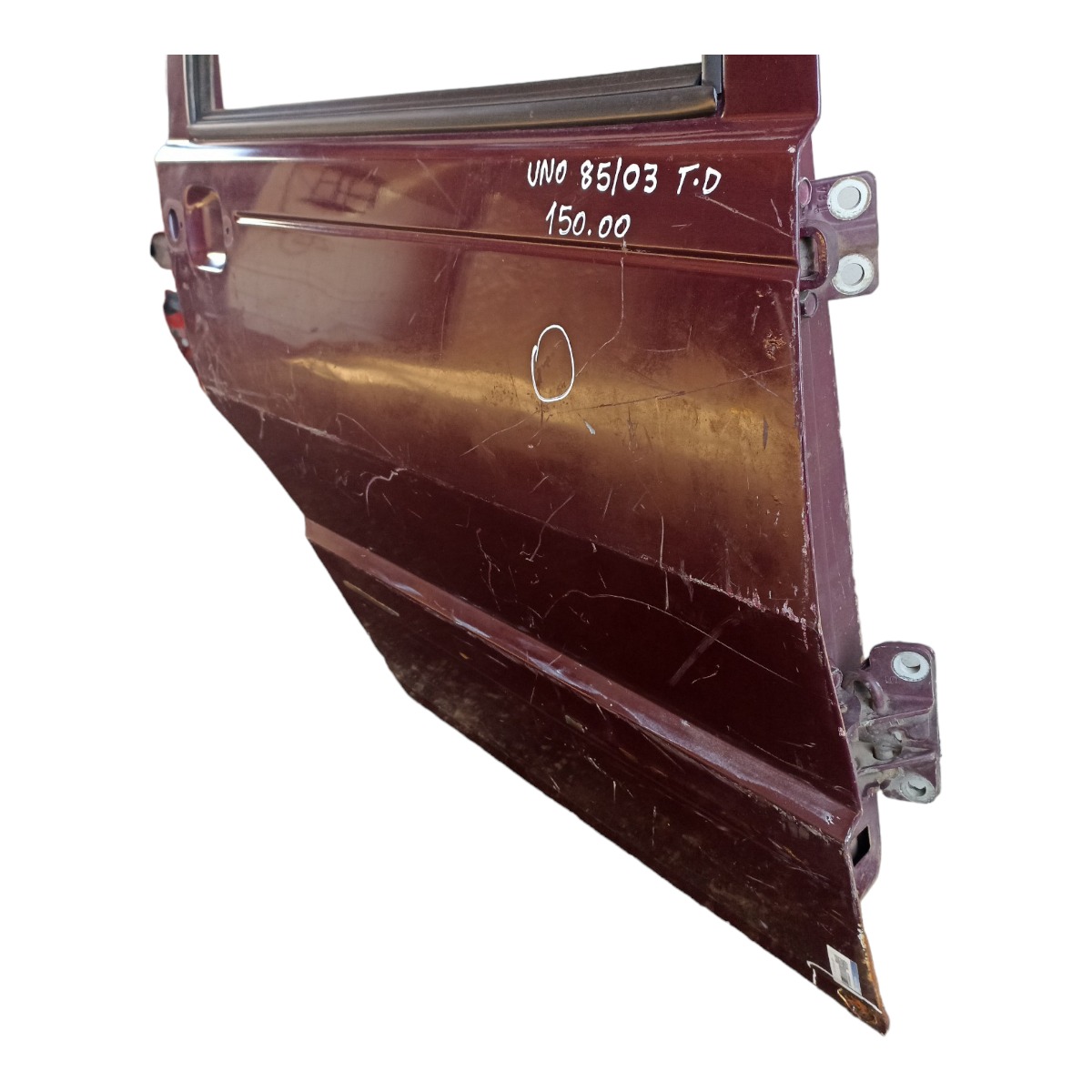 Porta Traseira Direita Fiat Uno 1985 A 2003 Original  Traseira Direito Vermelho 4