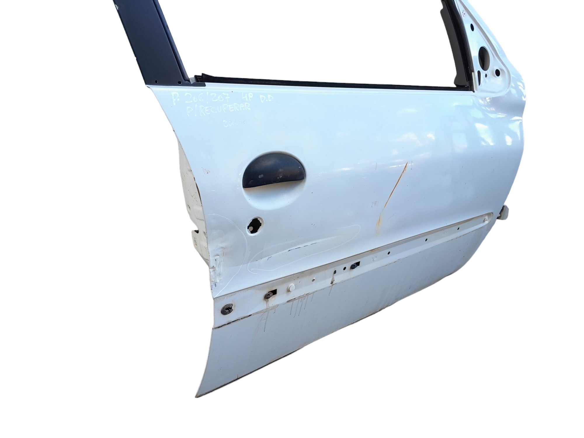 Porta Dianteira Direita Peugeot 206 207 4p Para Recuperar  Dianteira Direito Branco 3