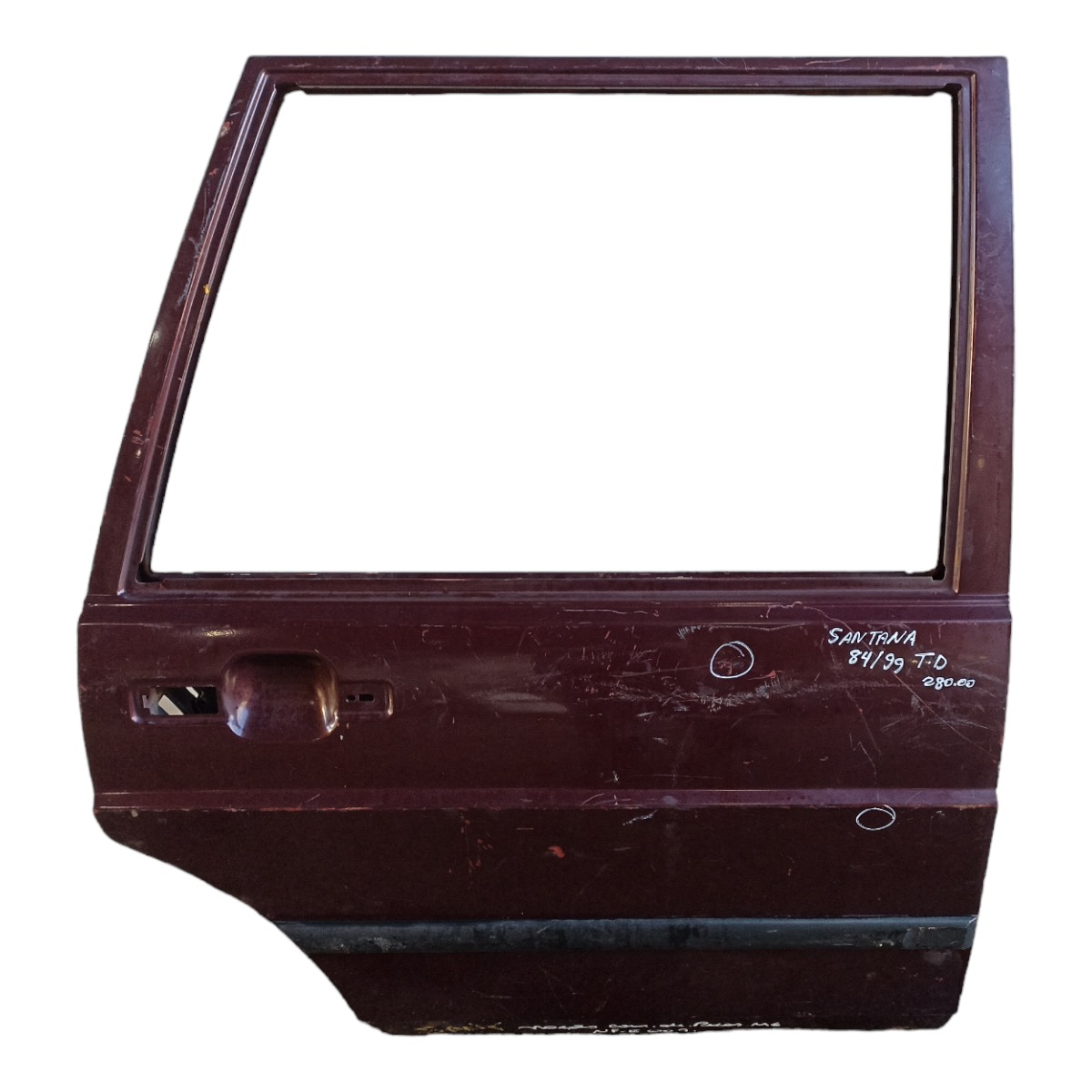 Porta Traseira Direita Volkswagen Santana 1984 A 1999 Traseira Direito Vermelho 1