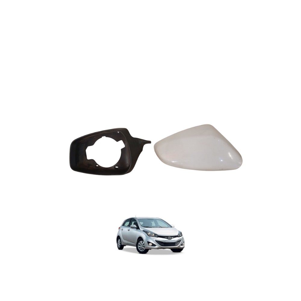 Moldura Retrovisor Direito Hb20 12 13 14 15 A 2019 Original Branco E Preto