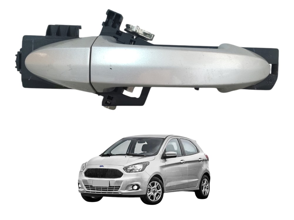 Maçaneta Externa Dianteira Direita Ford Ka 2014 A 2019 Prata Dianteira/traseira