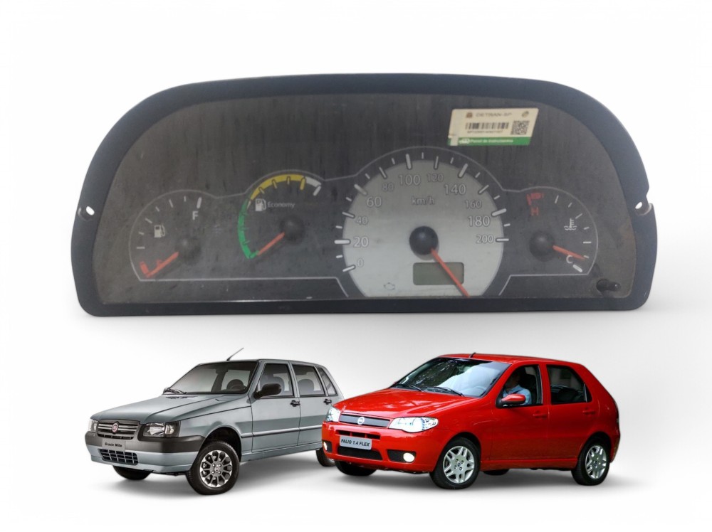 Painel Velocímetro Fiat Uno Palio Fire Economy 2005 A 2011 Preto