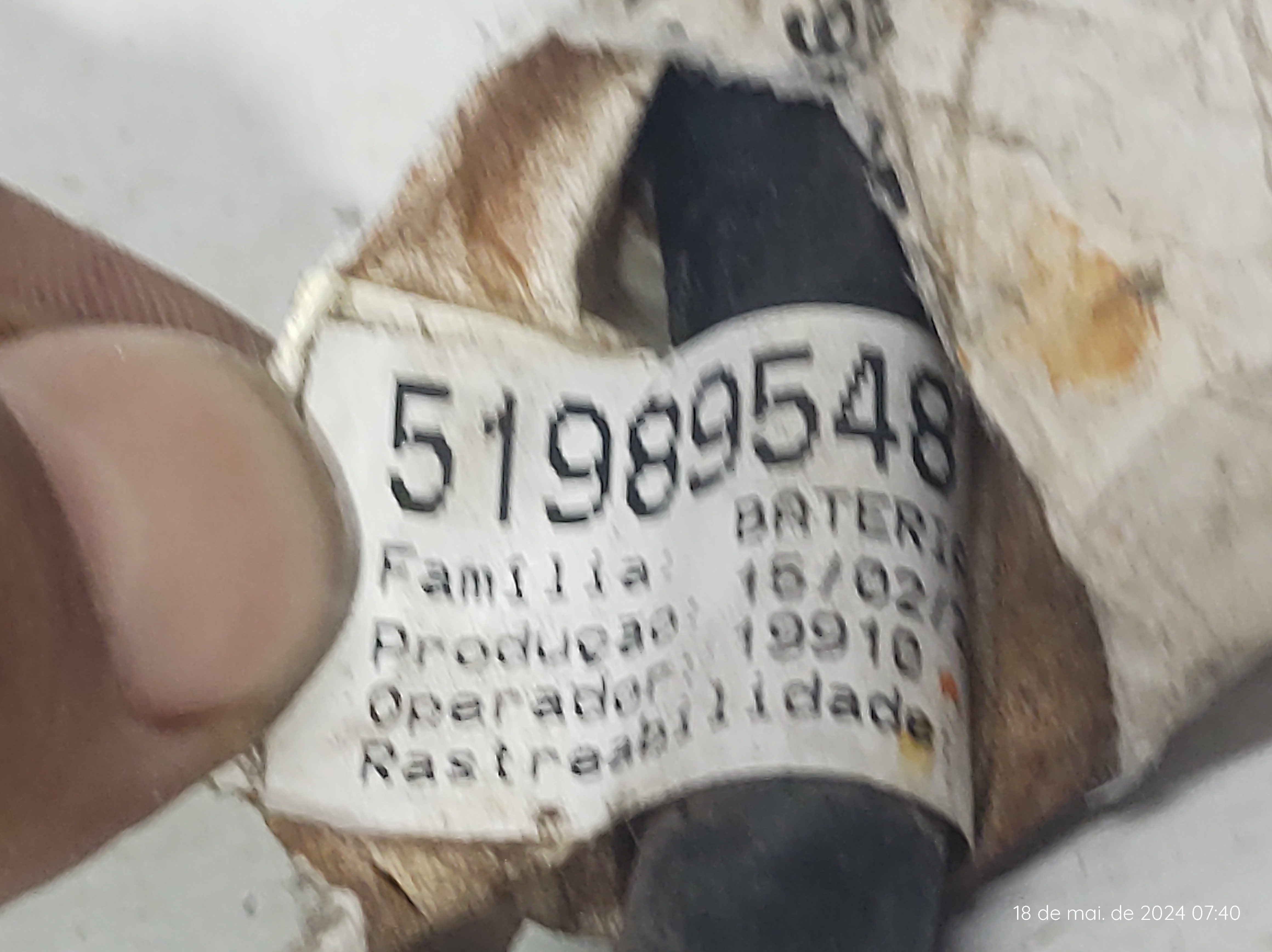 Cabo Negativo Bateria Toro 16/21 51989548 Original 10