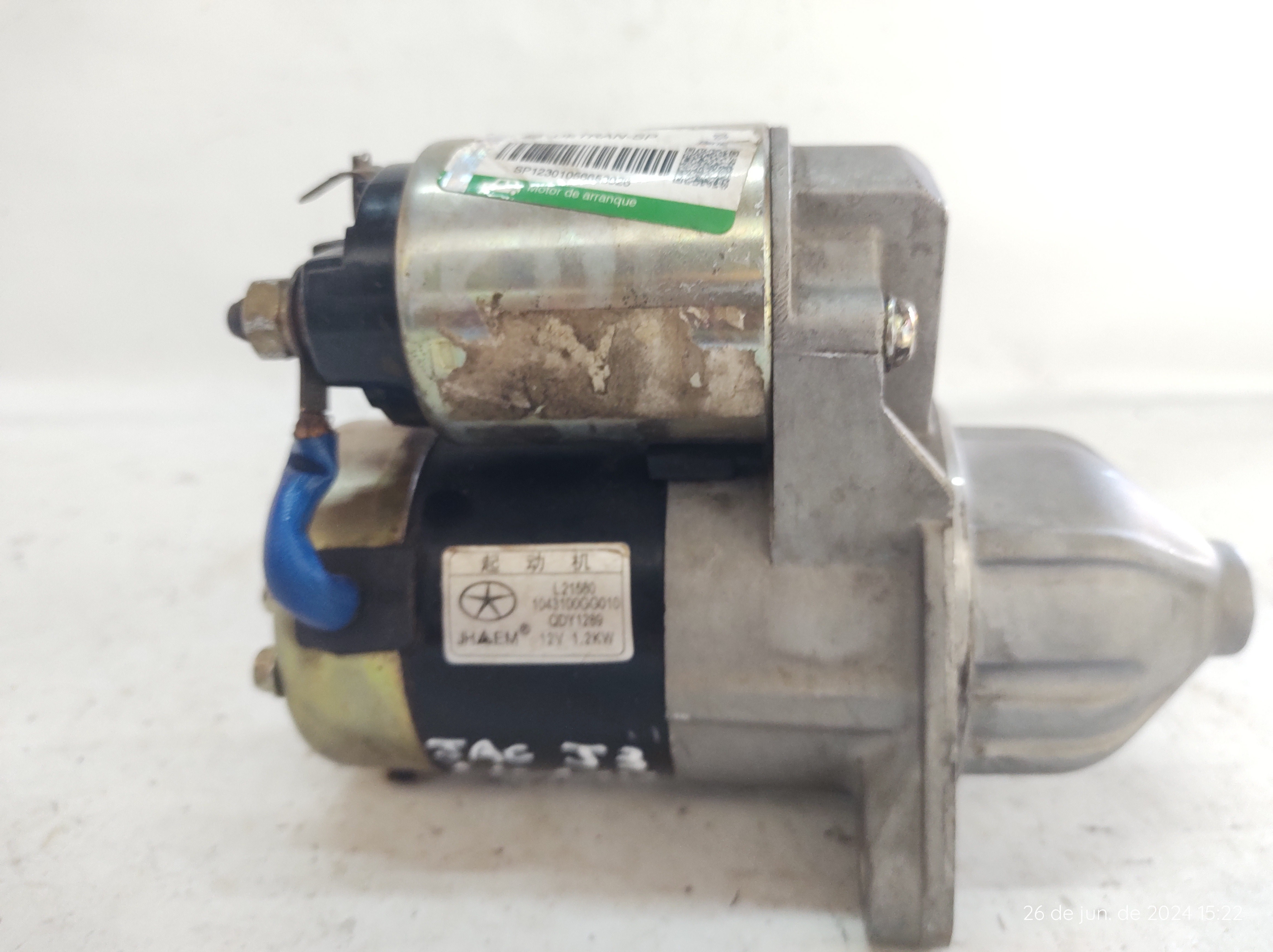 Motor Partida 12v 1.2kw Jac J3 1.4 16v 11 A 15 1043100gg010 2