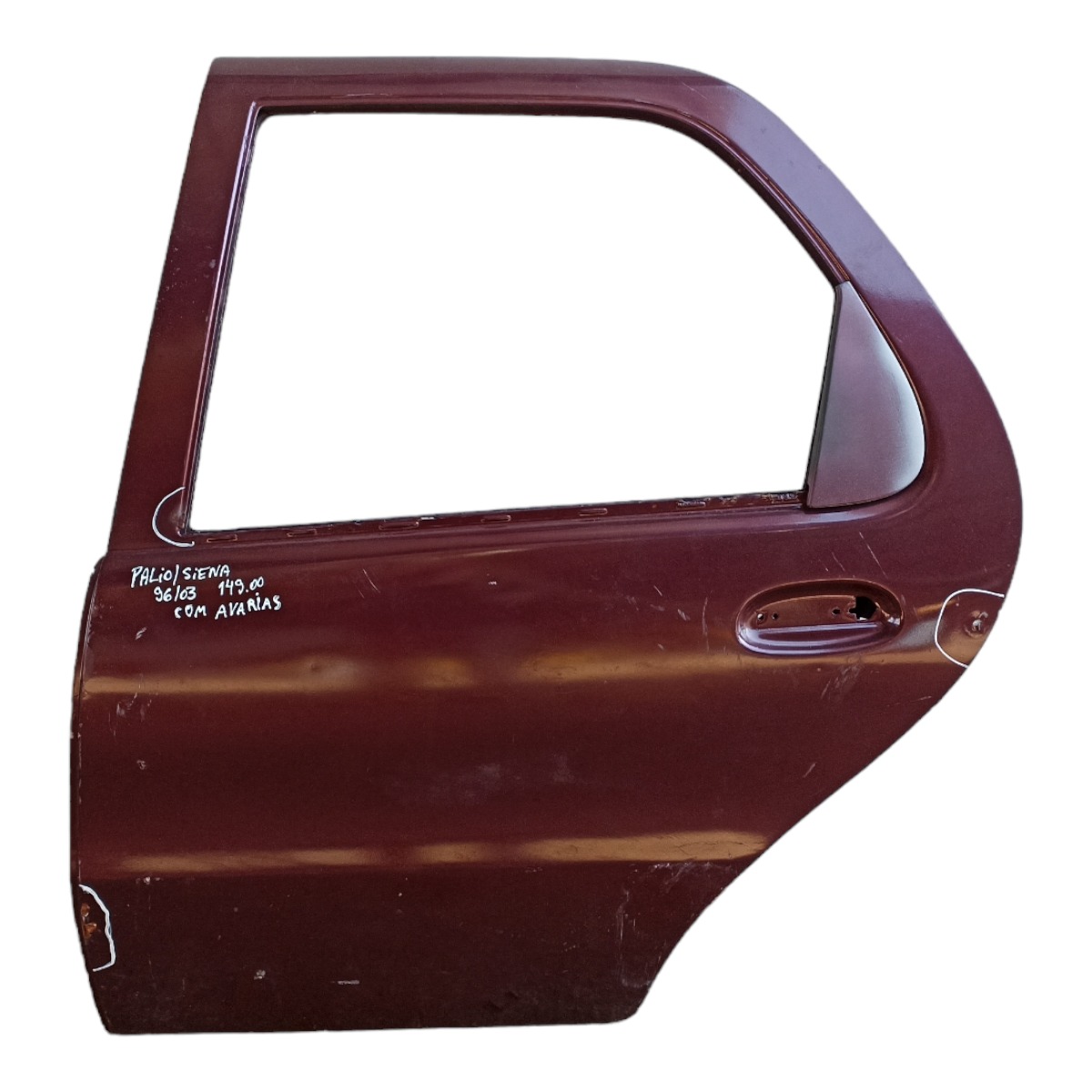 Porta Traseira Esquerda Fiat Palio Siena 96/03 Com Avarias Traseira Esquerdo Vermelho 1