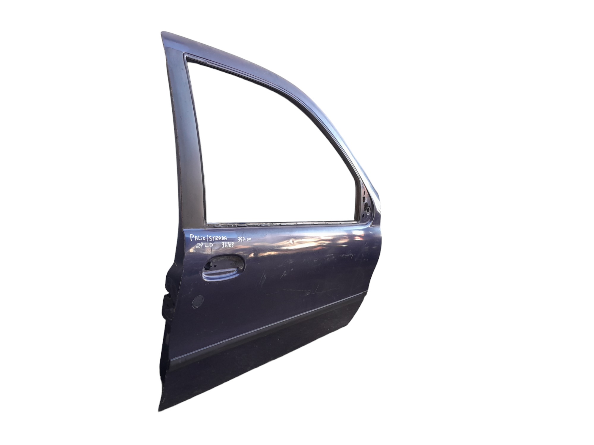 Porta Lado Direito Fiat Strada Palio 1996 A 2003 Filé Dianteira Direito Azul 3