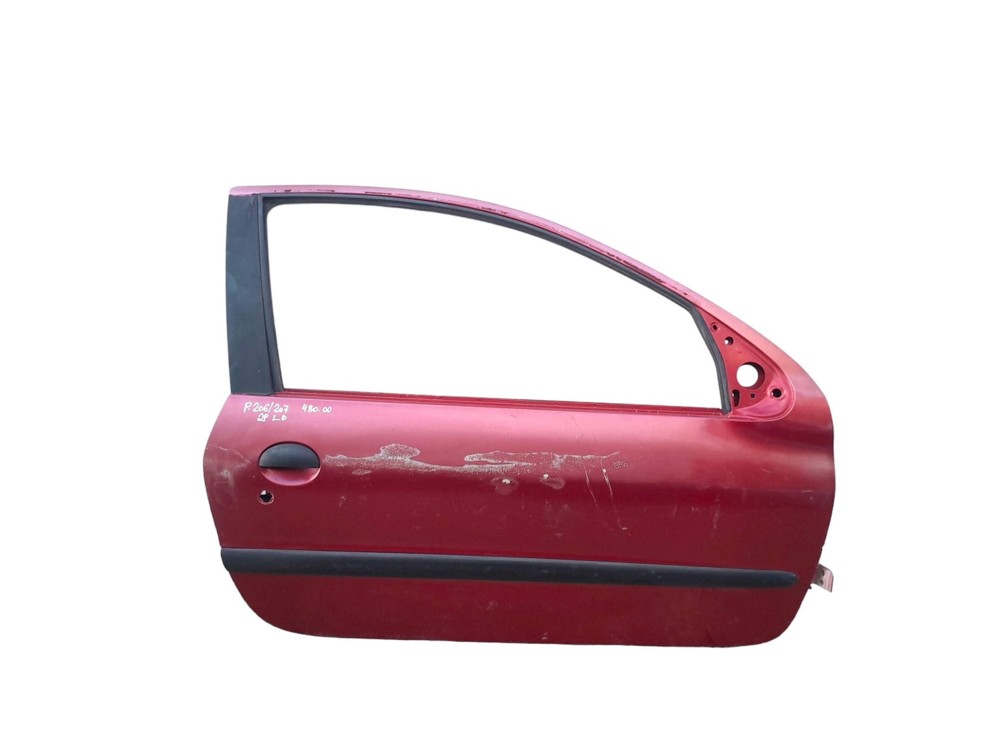 Porta Dianteira Direita Peugeot 206 207 2 Portas Original  Dianteira Direito Vermelho
