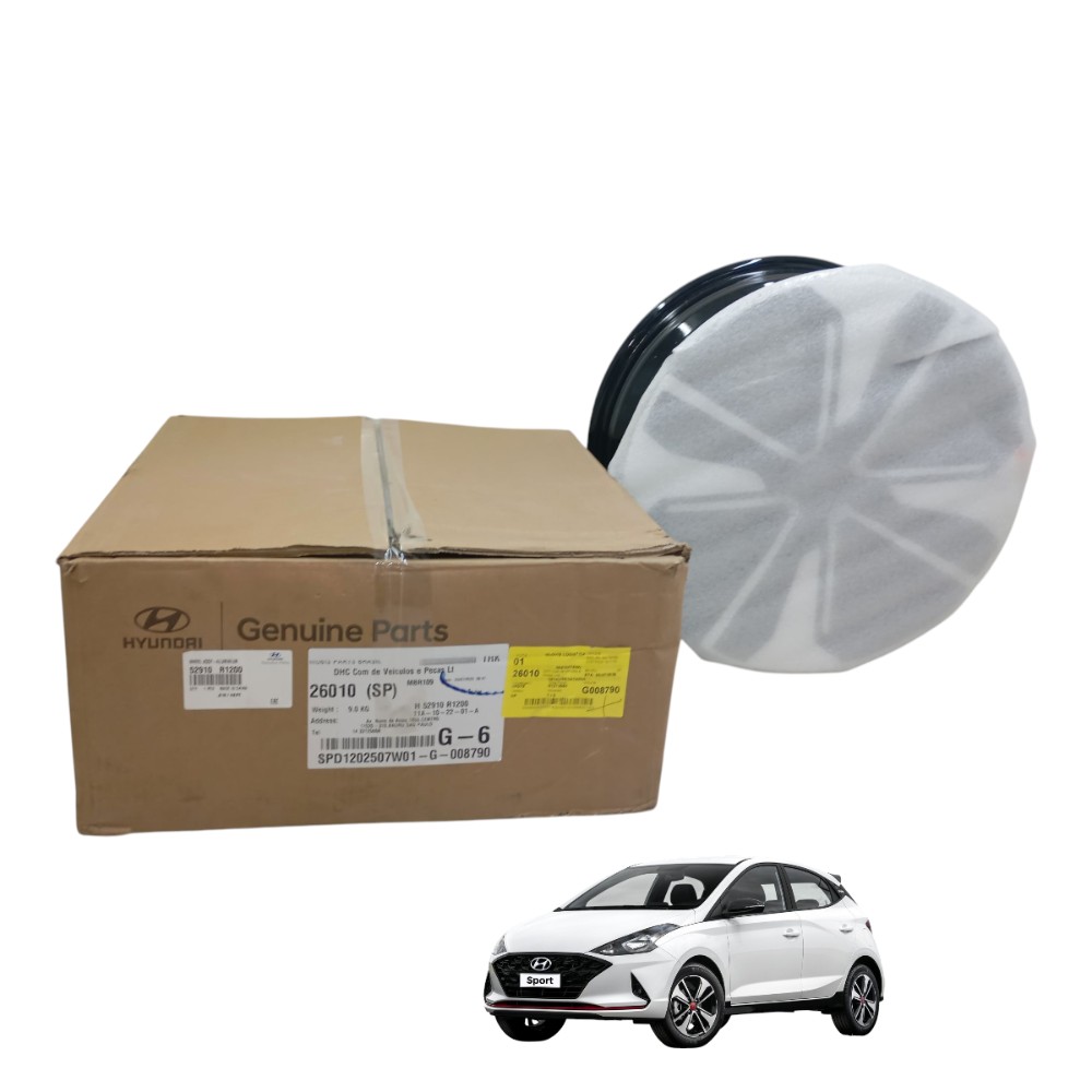 Roda Hb20 Sport Aro 16 Liga Leve 2020 2021 2022 Original – Preto E Prata