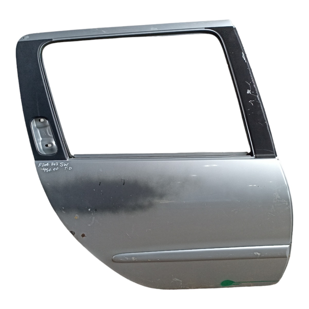 Porta Traseira Direita Peugeot 206 207 Sw Bom Estado Origina Traseira Direito Prata 1