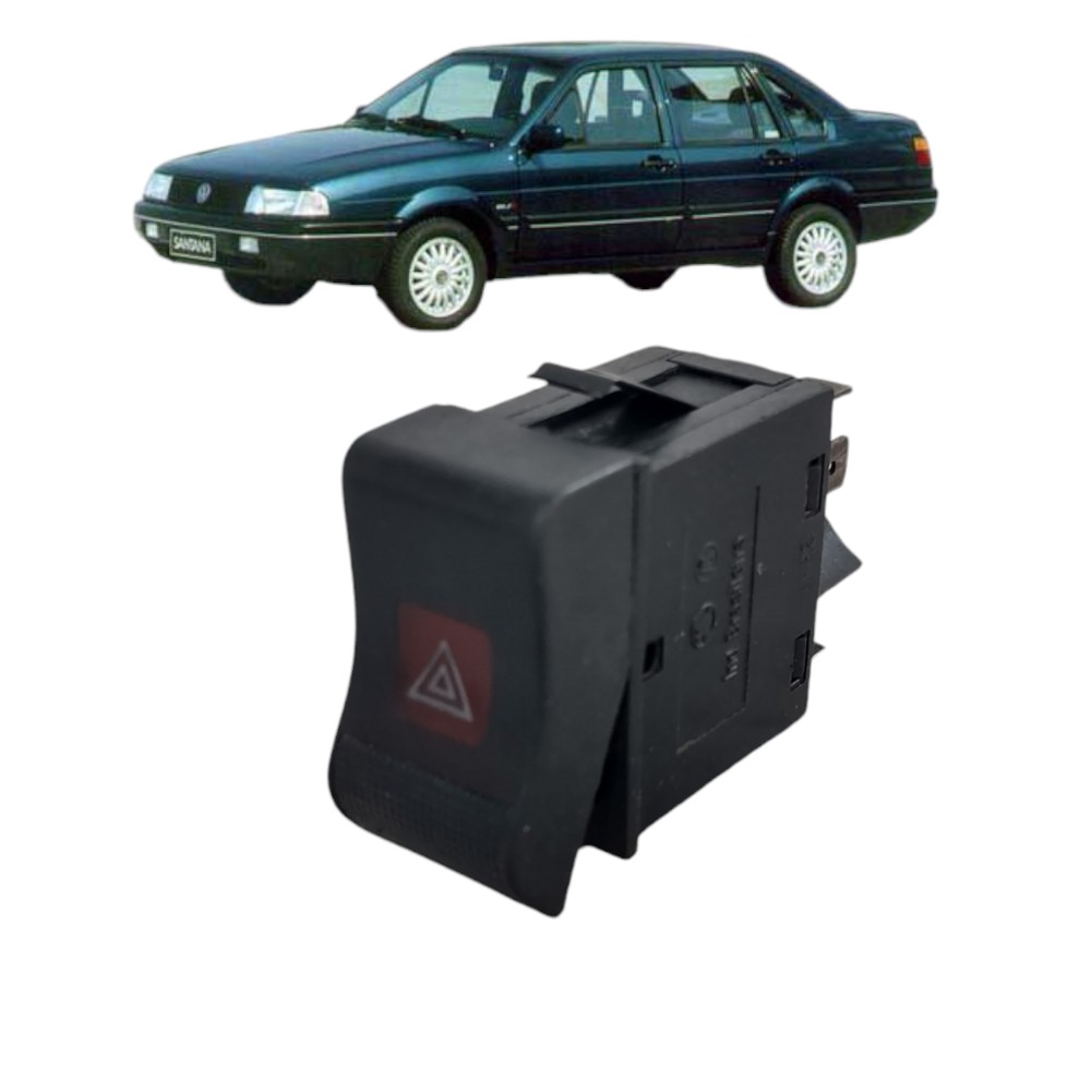 Botão Interruptor Pisca Alerta Vw Santana 1991 A 1998 Preto