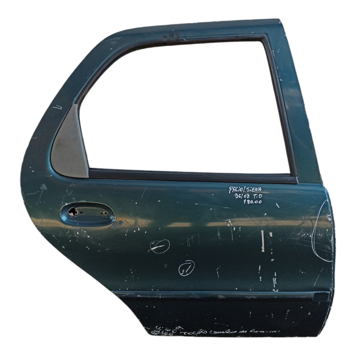 Porta Traseira Direita Fiat Palio Siena 1996 A 2003  Traseira Direito Verde 1