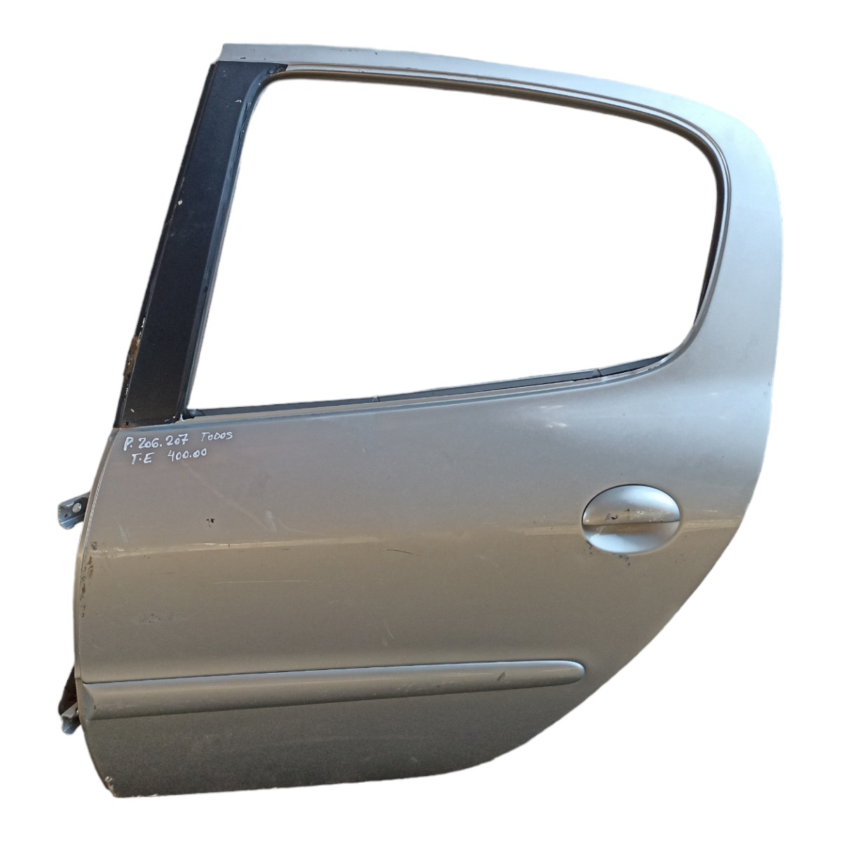 Porta Traseira Esquerda Peugeot 206 207 Todos Original Traseira Esquerda Prata 1