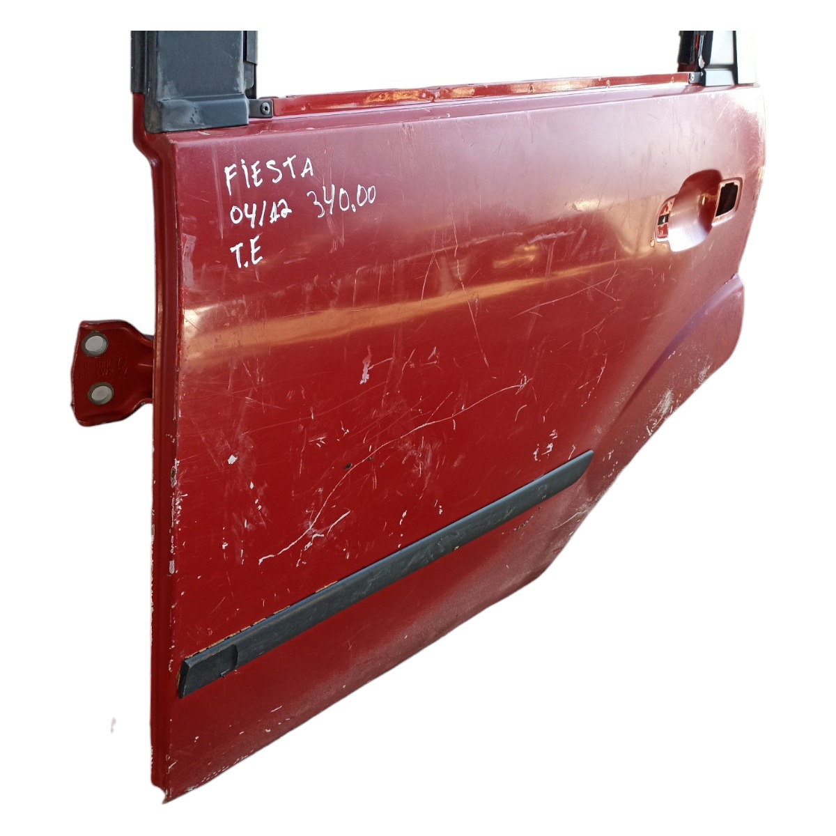 Porta Traseira Esquerda Ford Fiesta 2004 A 2012 Com Avarias Traseira Esquerda Vermelho 2