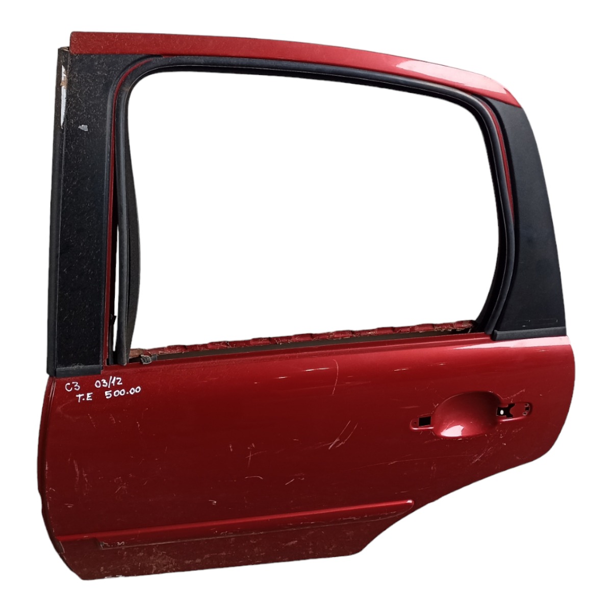 Porta Traseira Esquerda Citroen C3 2003 A 2012 Traseira Esquerdo Vermelho 2