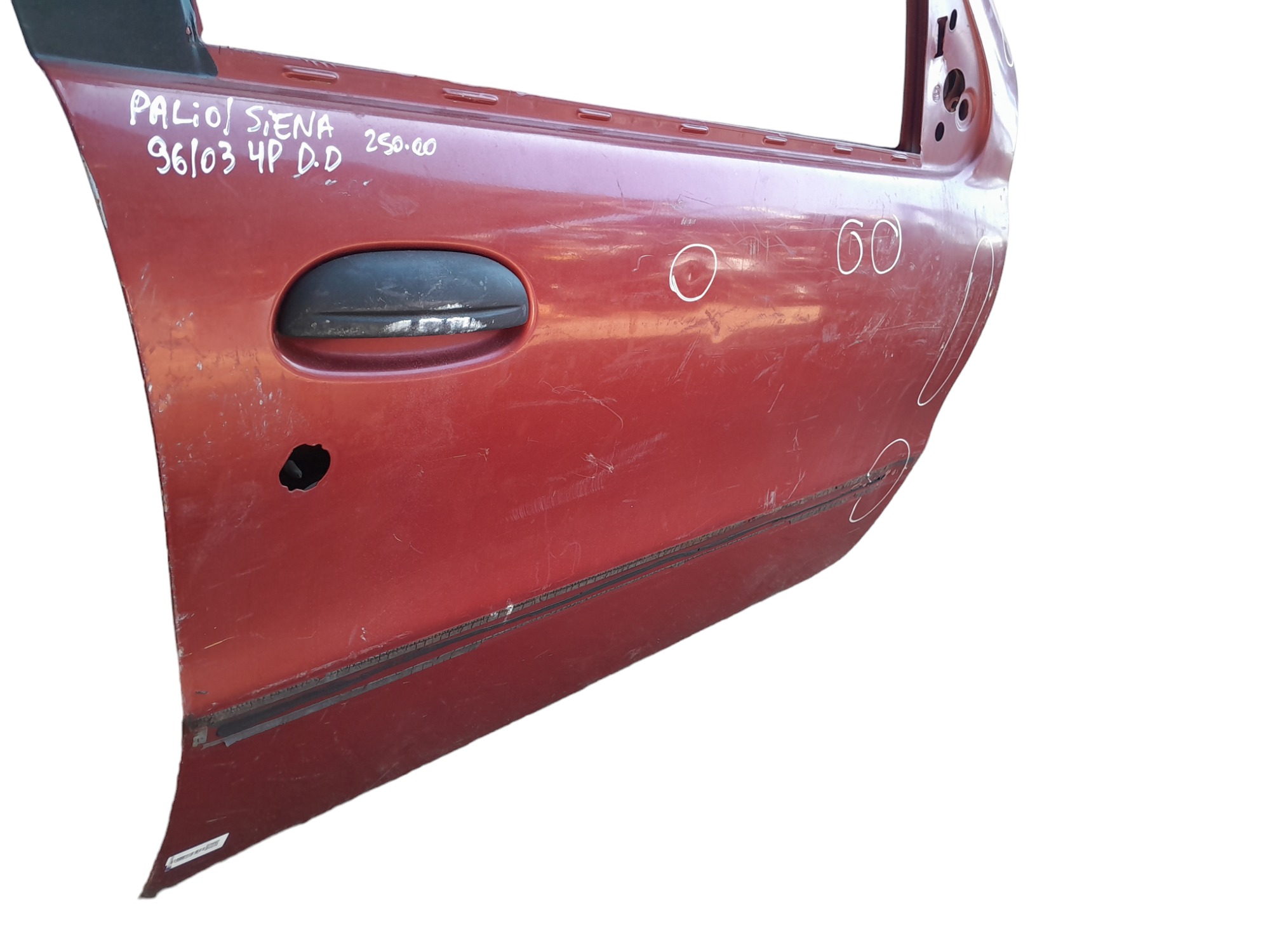 Porta Dianteira Direita Fiat Palio Siena 1996 A 2003 Detalhe Dianteira Direito Vermelho 4