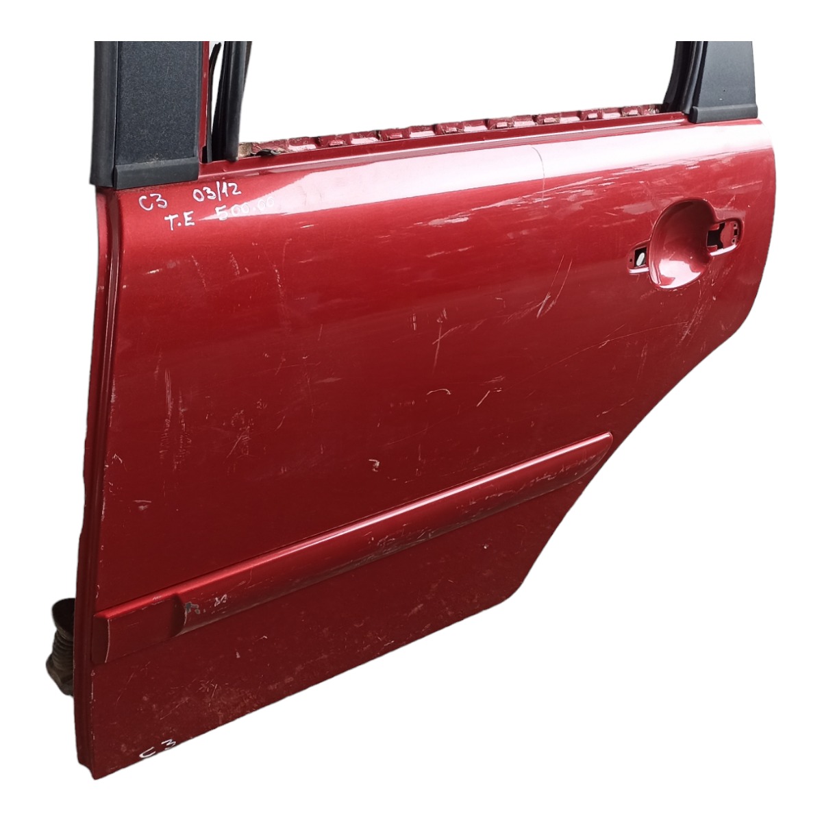 Porta Traseira Esquerda Citroen C3 2003 A 2012 Traseira Esquerdo Vermelho 3