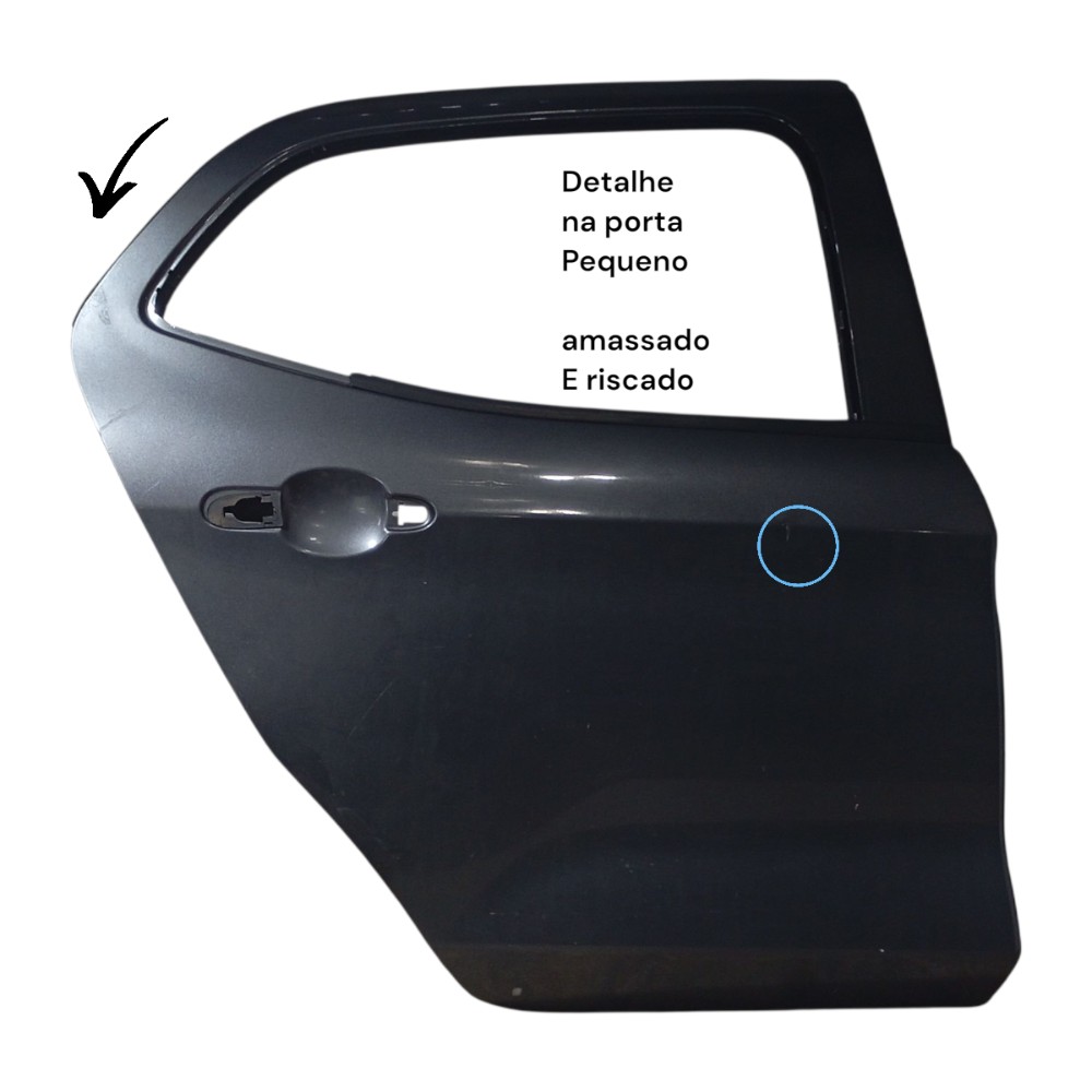 Porta Argo Drive 2017 2018 2019 2020 2021 Traseira Direito Preto/cinza