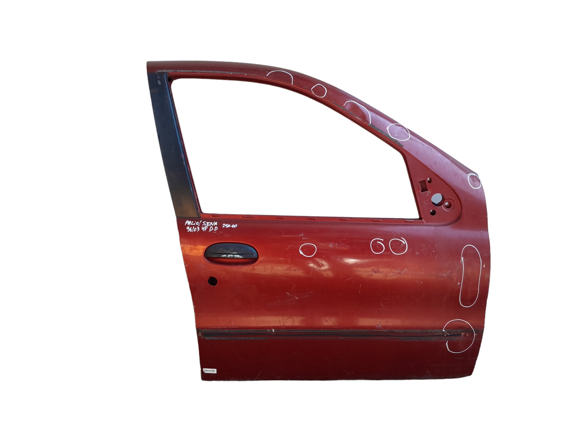 Porta Dianteira Direita Fiat Palio Siena 1996 A 2003 Detalhe Dianteira Direito Vermelho 1