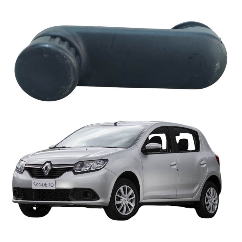 Manivela Elevação Dos Vidros Manuais Sandero 2015 A 2019 Preto 1