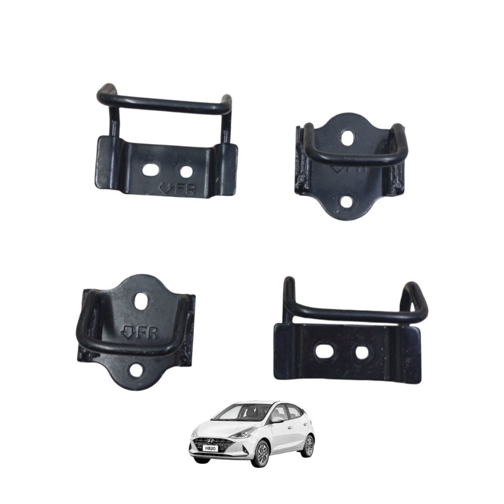 Jogo Suporte Banco Traseira Hb20 Hatch 2020 2021 22 Original Preto