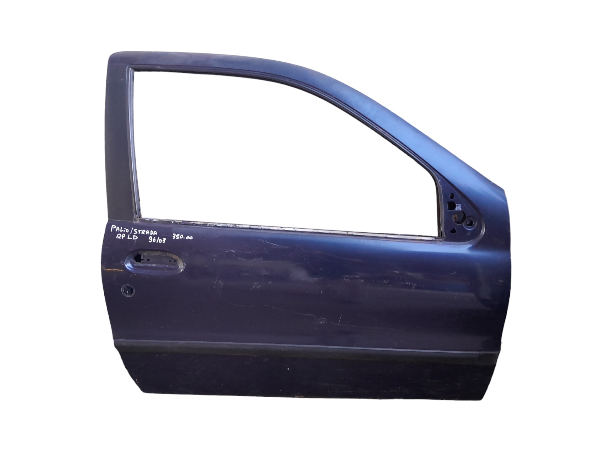 Porta Lado Direito Fiat Strada Palio 1996 A 2003 Filé Dianteira Direito Azul 1