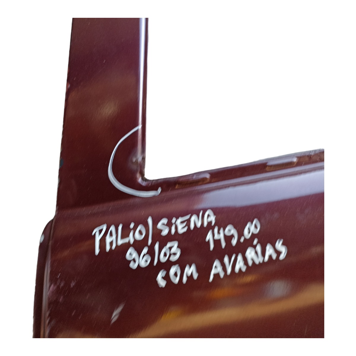 Porta Traseira Esquerda Fiat Palio Siena 96/03 Com Avarias Traseira Esquerdo Vermelho 2