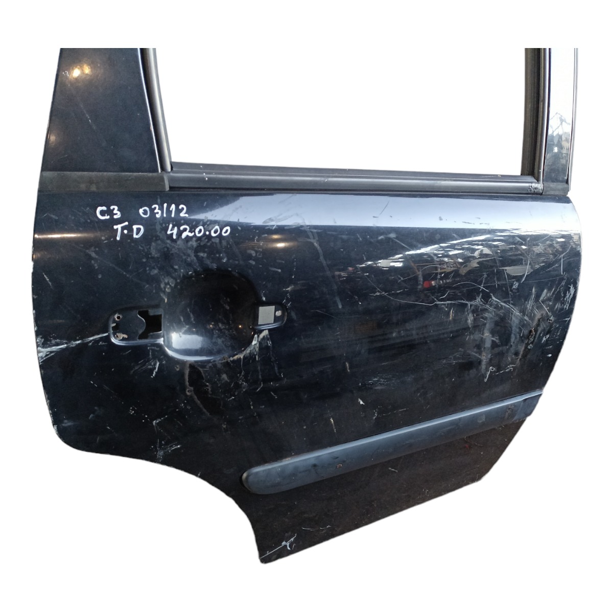 Porta Traseira Direita Citroen C3 2003 A 2012  Traseira Direito Preto 2