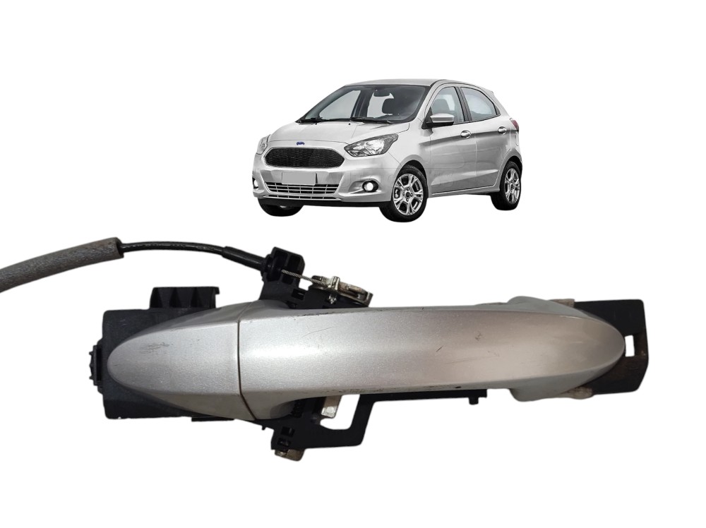 Maçaneta Externa Traseira Direita Ford Ka 2014 A 2019 Prata Traseira 1