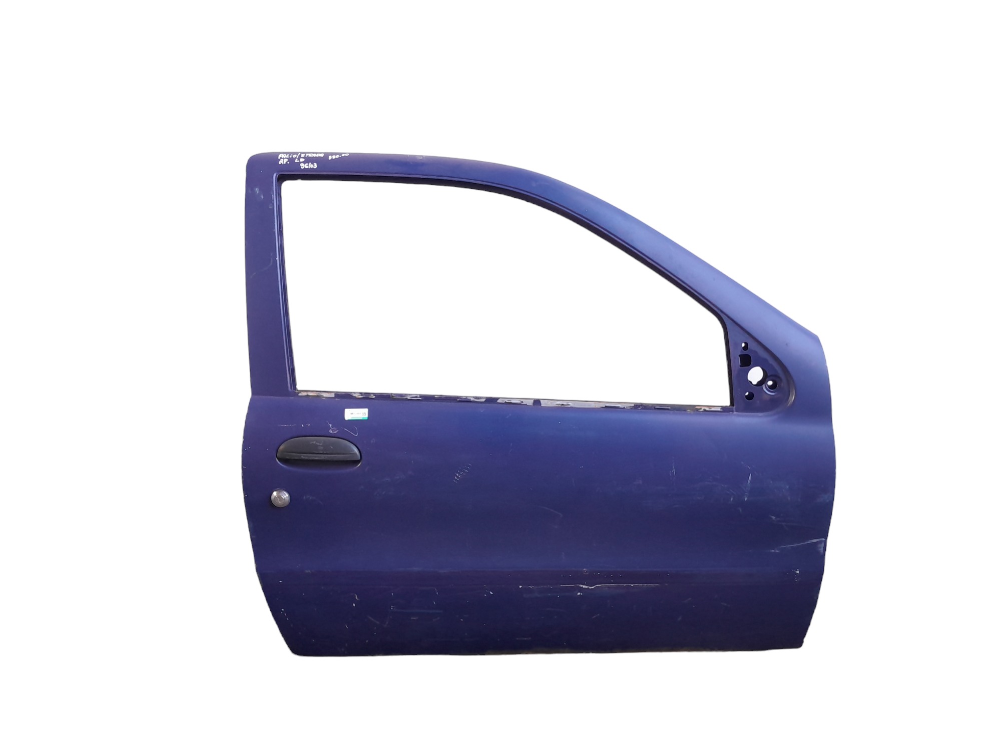Porta Lado Direita Fiat Palio Strada 2 Portas 1996 A 2003 Dianteira Direito Azul 1