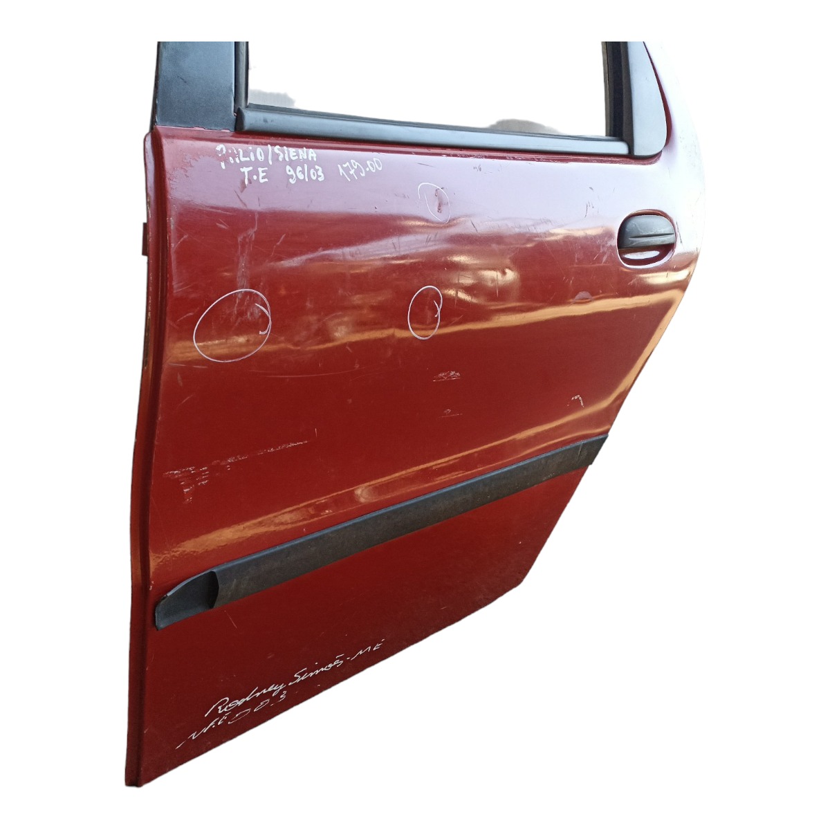 Porta Traseira Esquerda Fiat Palio Siena 1996 A 2003 Traseira Esquerdo Vermelho 2