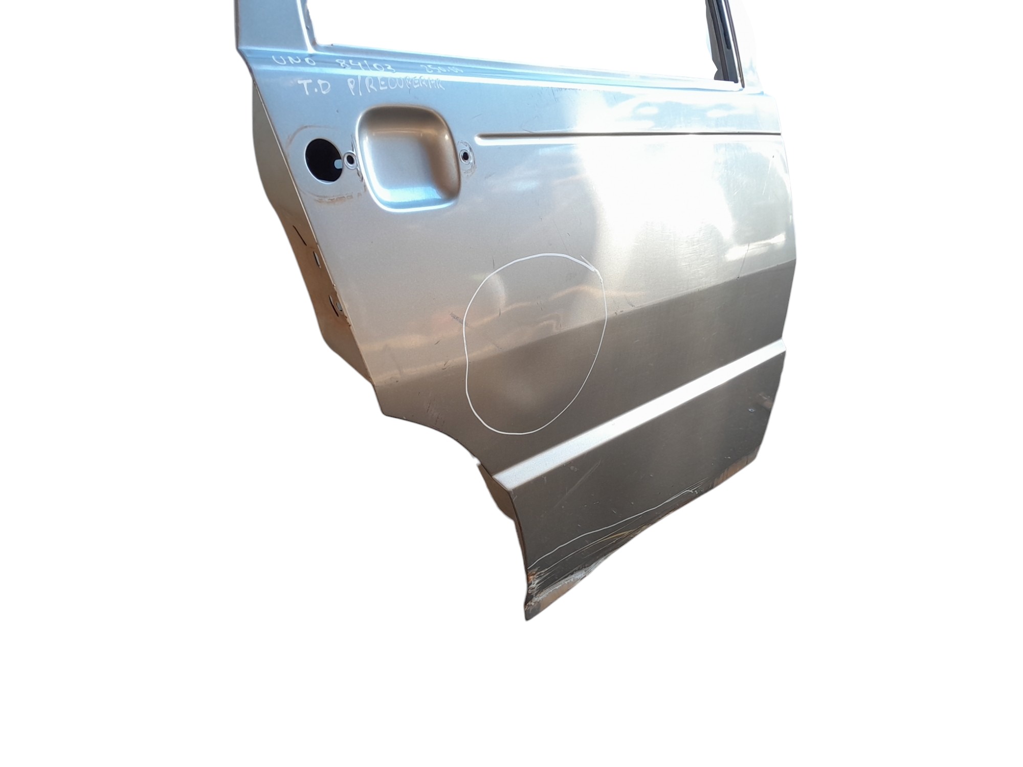 Porta Traseira Direita Fiat Uno 1984 A 2003 Para Recuperar  Traseira Direita Prata 3