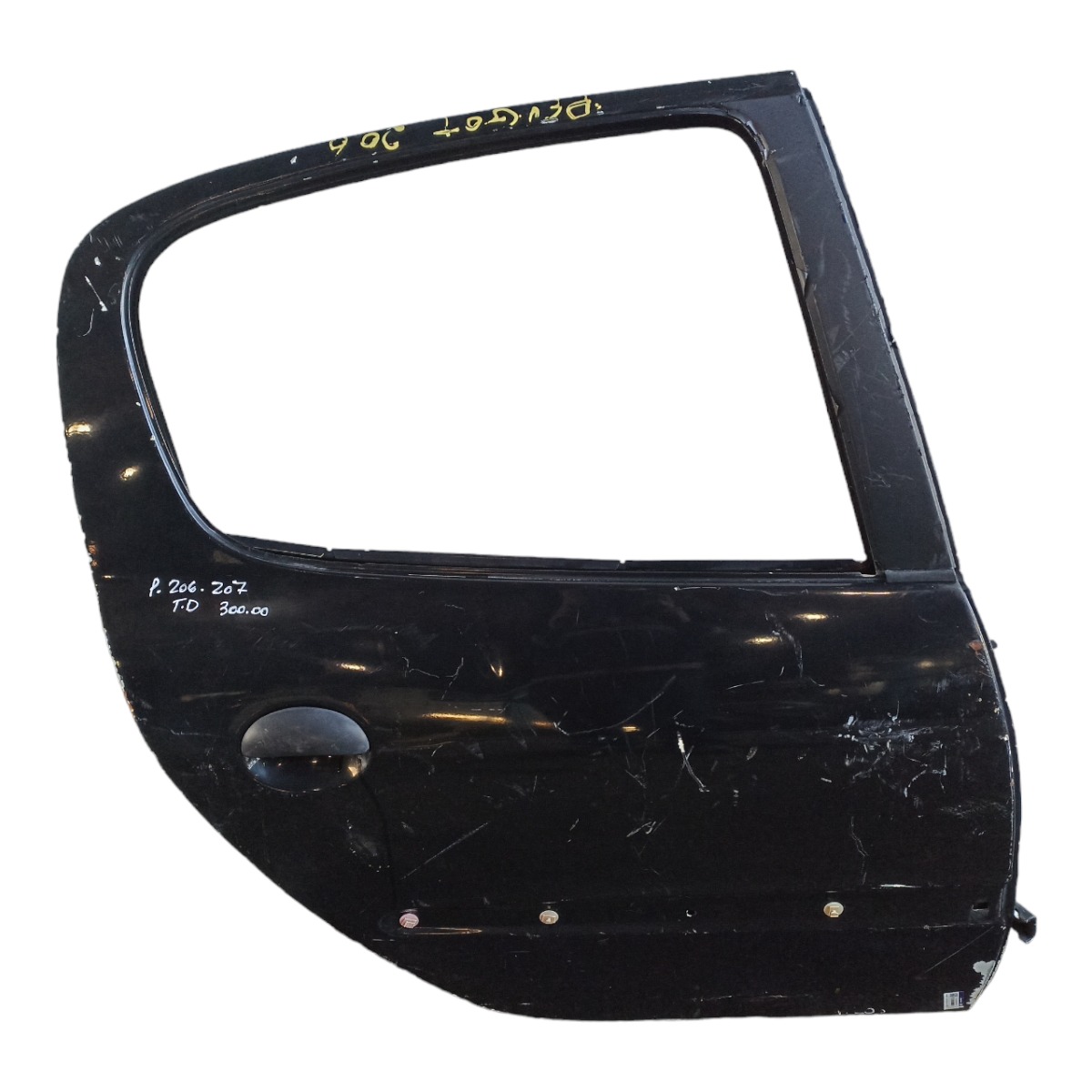 Porta Traseira Direita Peugeot 206 207 Bom Estado Traseira Direito Preto