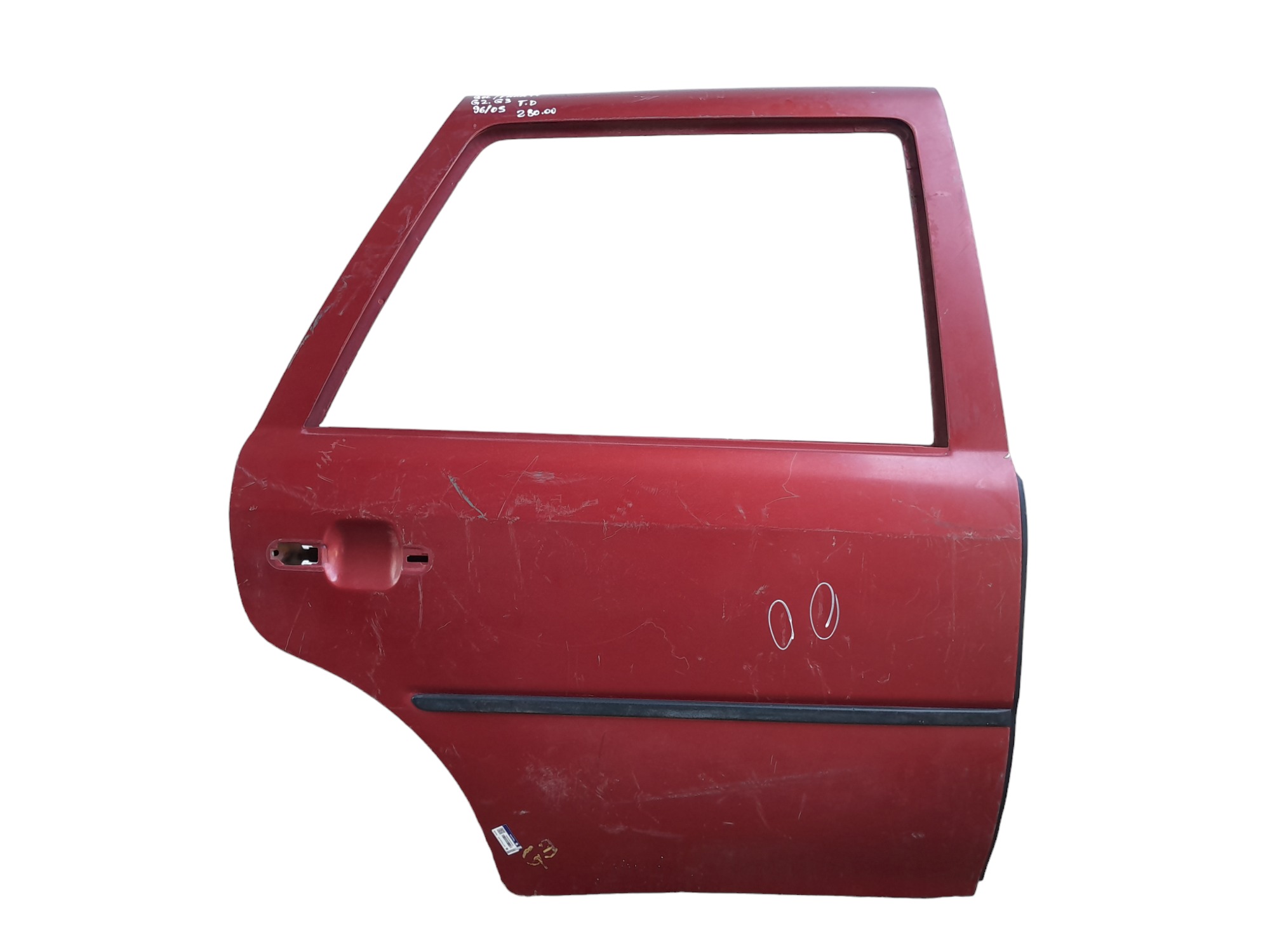 Porta Traseira Direita Vw Gol Parati G2 G3 1996 A 2005 Traseira Direito Vermelho