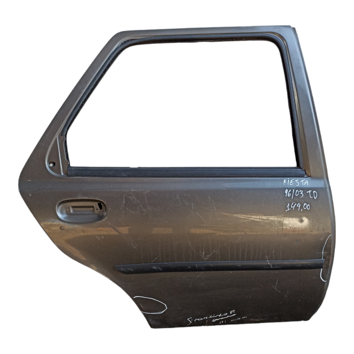 Porta Traseira Direita Ford Fiesta 1996 A 2003 Detalhe Traseira Direito Prata 1