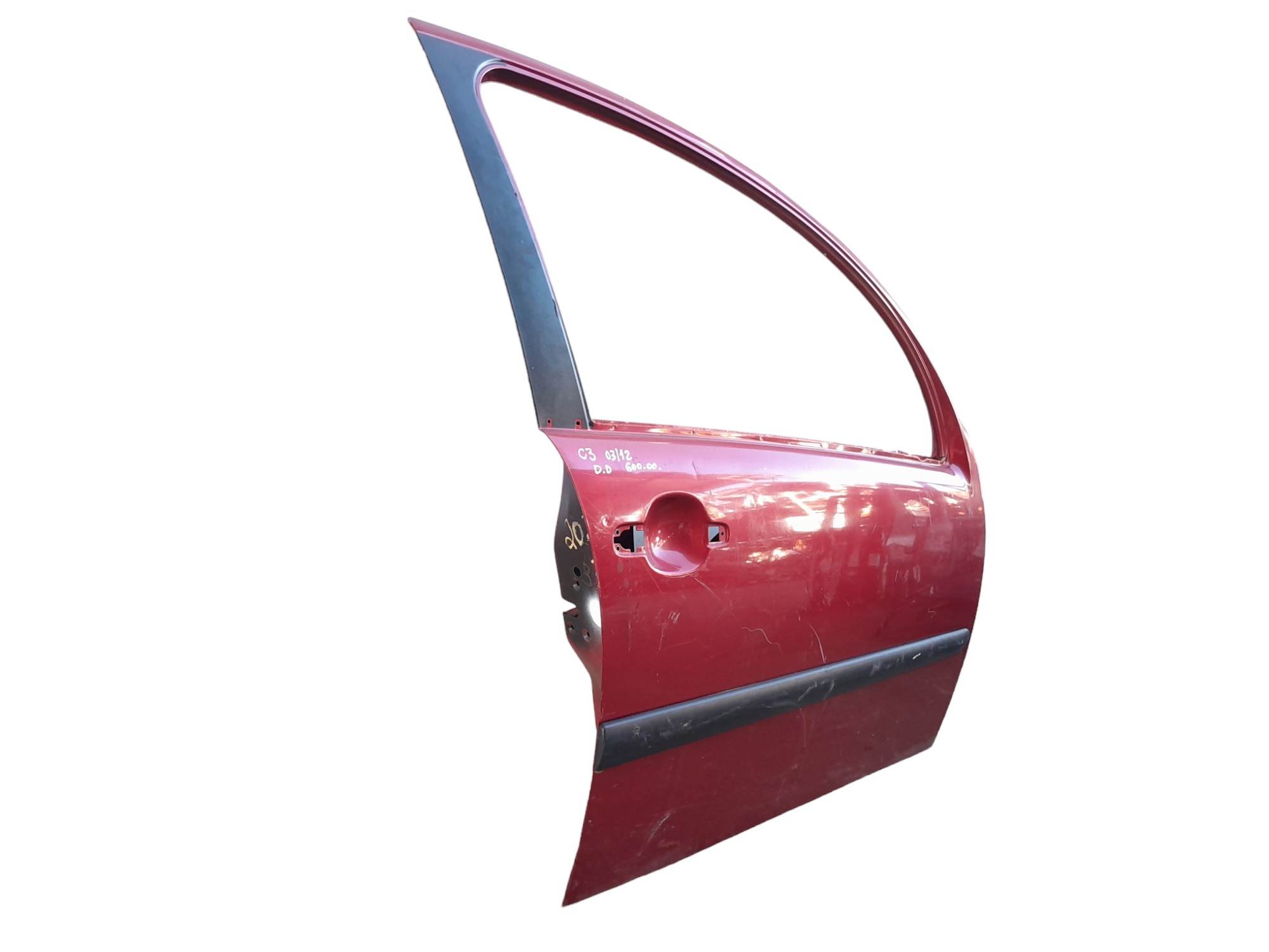 Porta Dianteira Direita Citroen C3 2003/12 Filé Original Dianteira Vermelho 2