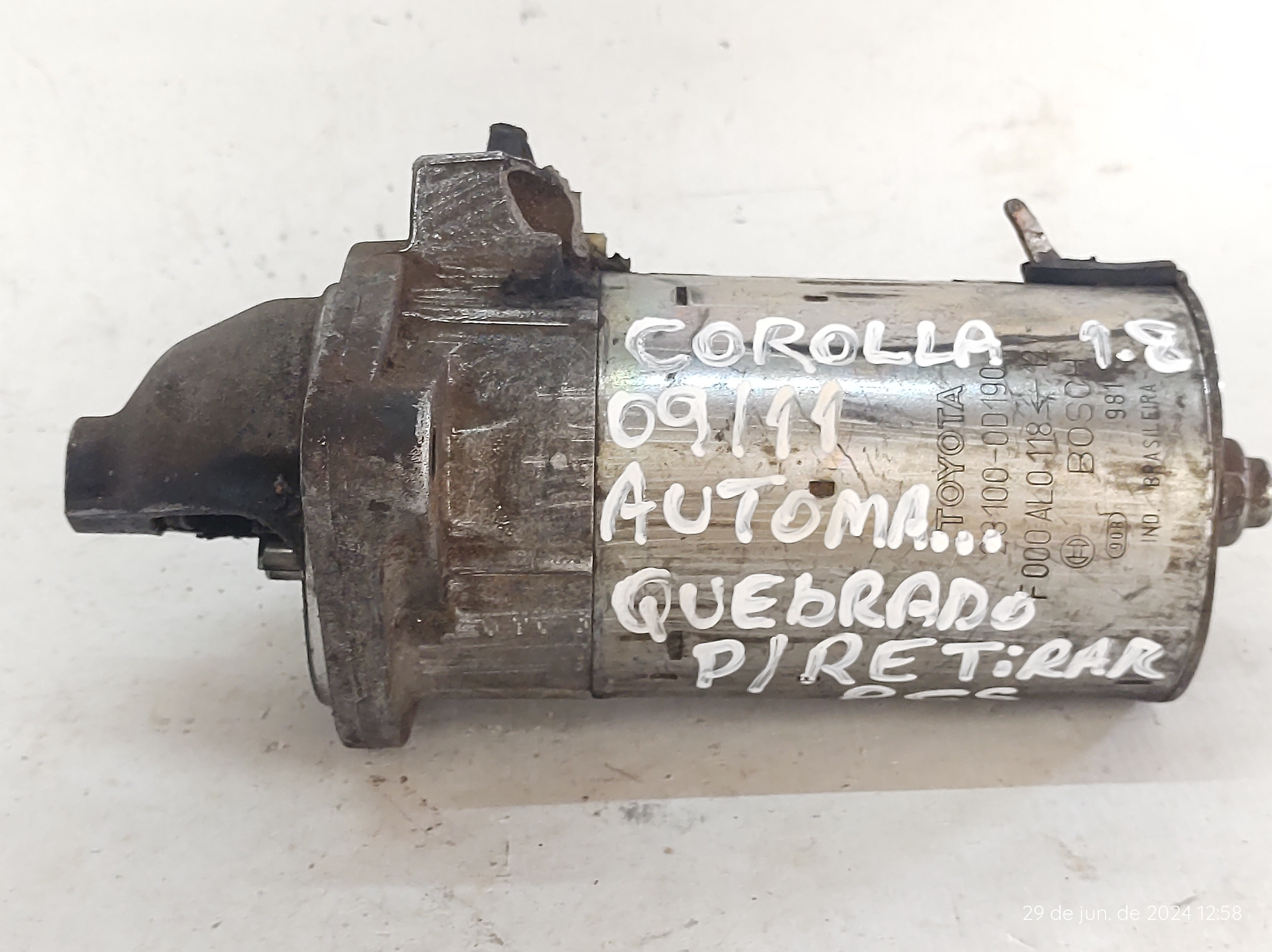 Motor Partida Corolla 09 A 11 231000d190 Pra Retirar Pecas 5