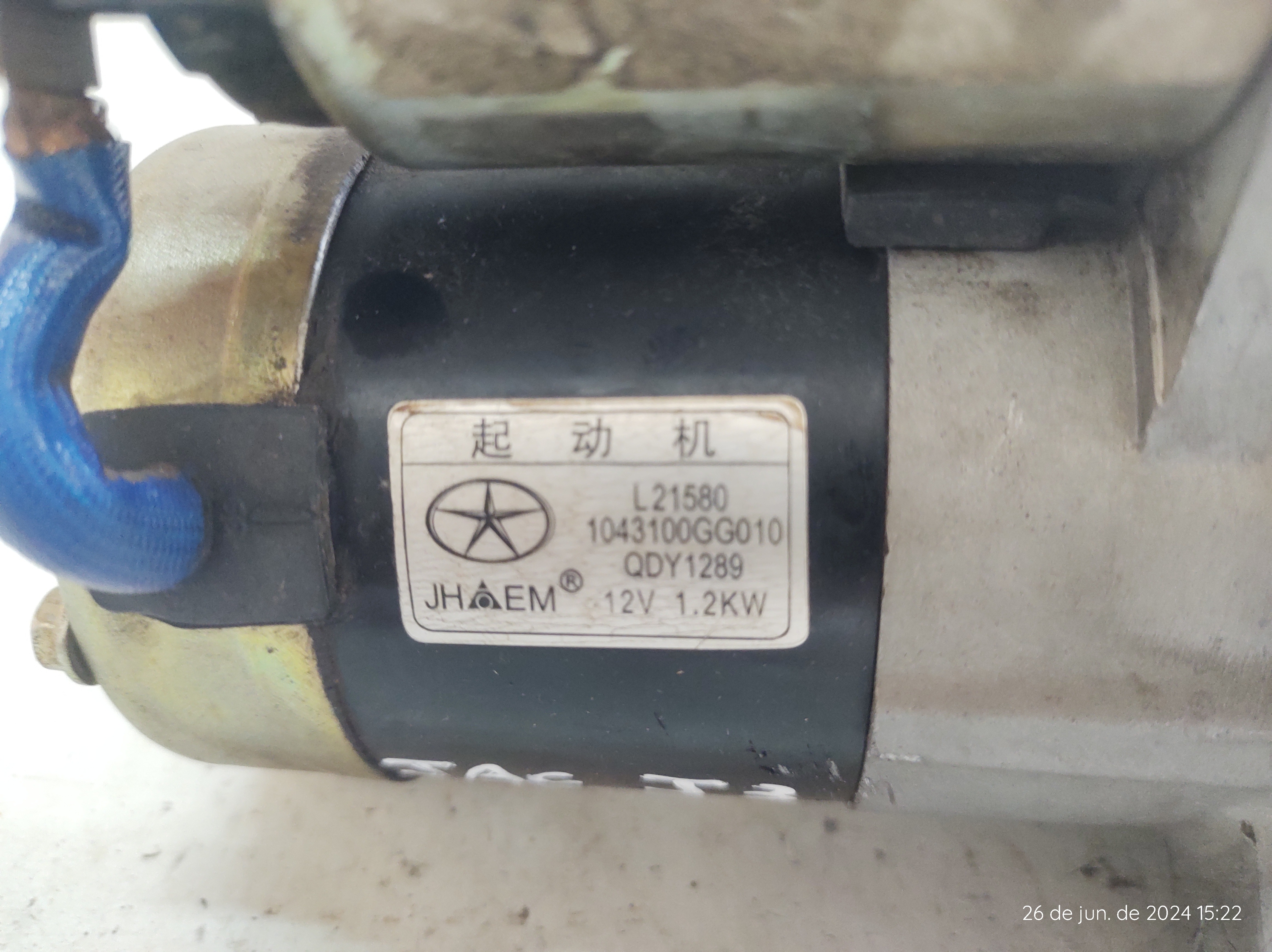 Motor Partida 12v 1.2kw Jac J3 1.4 16v 11 A 15 1043100gg010 9