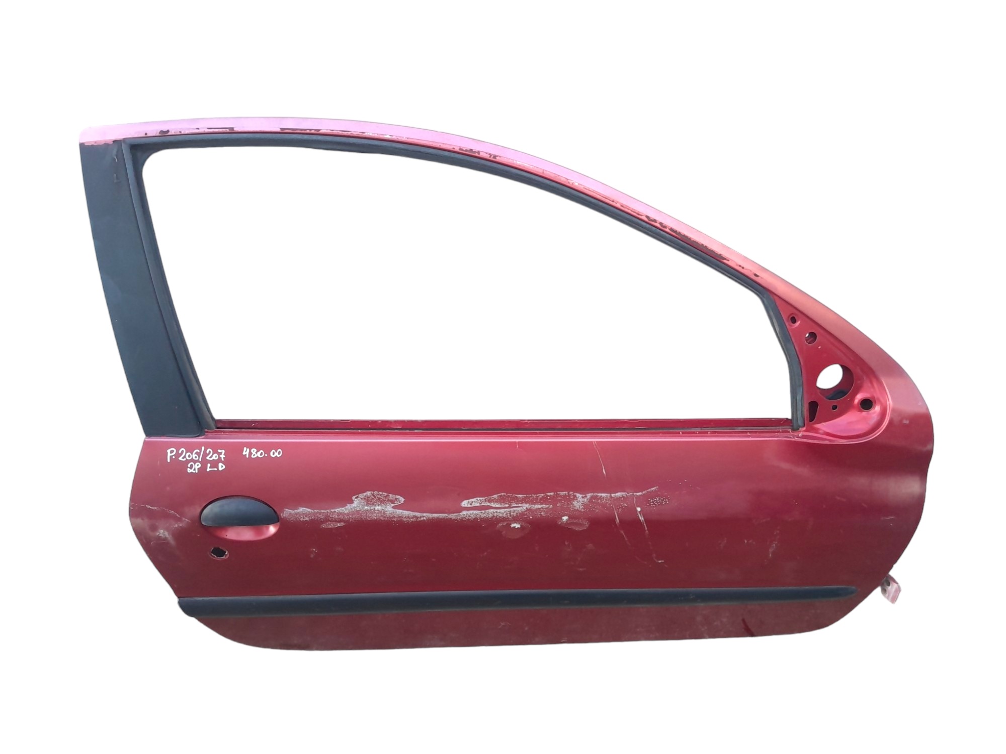 Porta Dianteira Direita Peugeot 206 207 2 Portas Original  Dianteira Direito Vermelho 3
