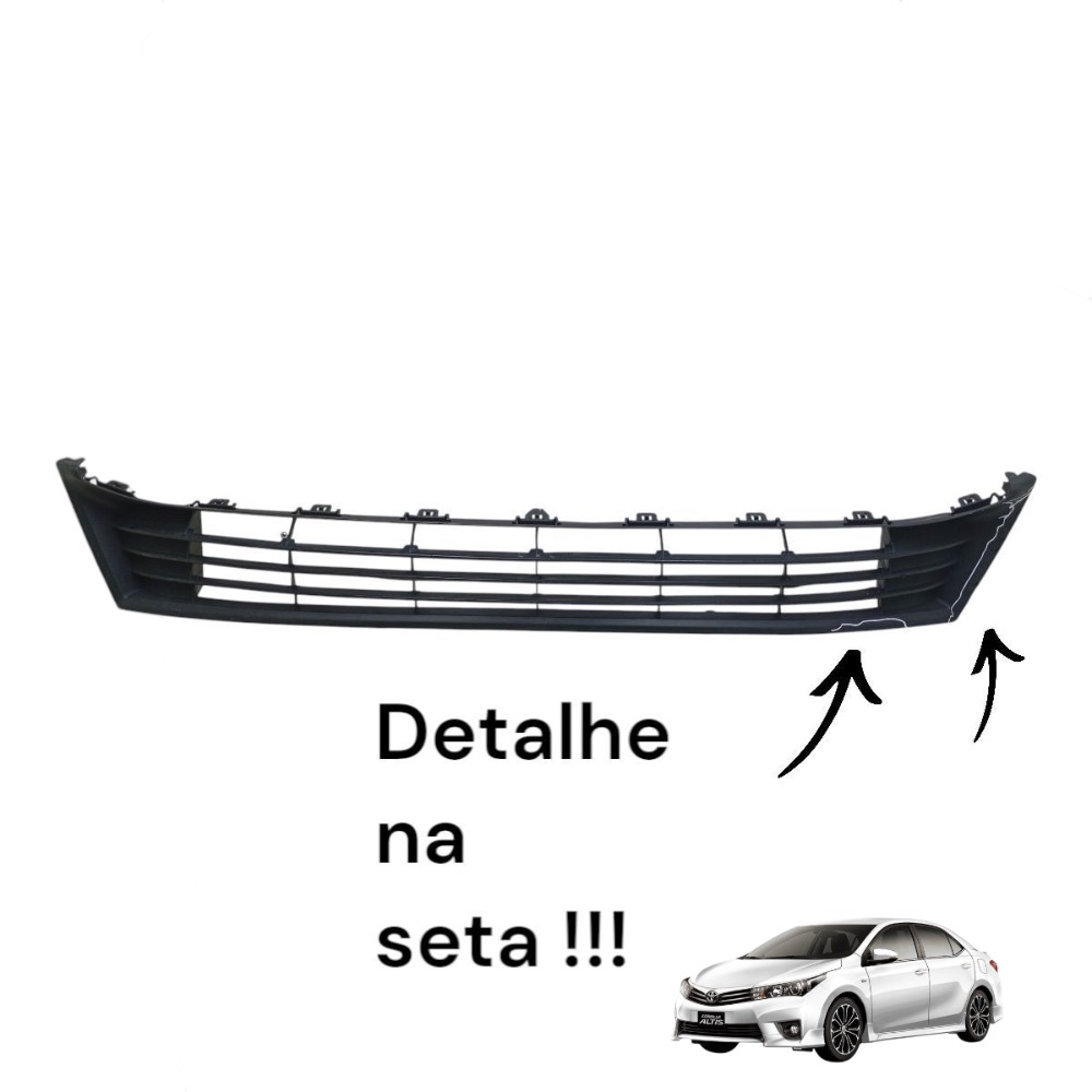 Grade Corolla Parachoque Inferior 2015 2016 2017 Original Preto