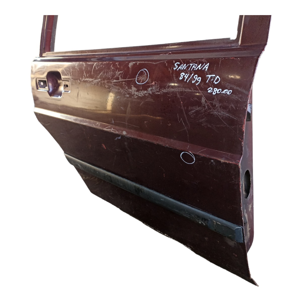 Porta Traseira Direita Volkswagen Santana 1984 A 1999 Traseira Direito Vermelho 2