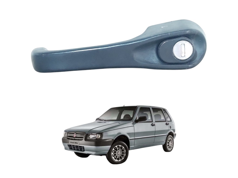 Maçaneta Externa Dianteira Direita Uno Mille 2004 A 2011 Preto Dianteira