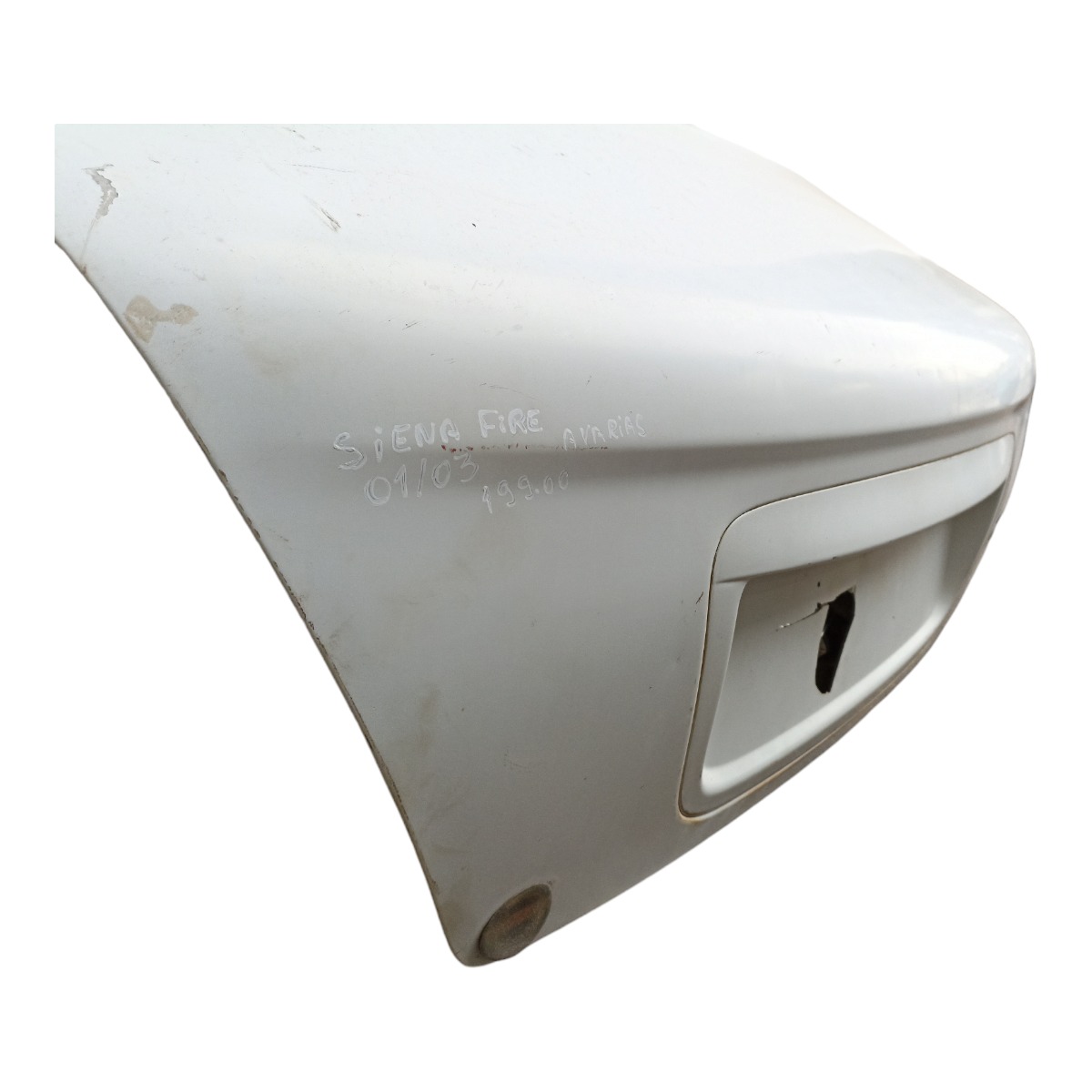 Tampa Traseira Fiat Siena Fire 2001 2002 2003 C/avaria Branco 2