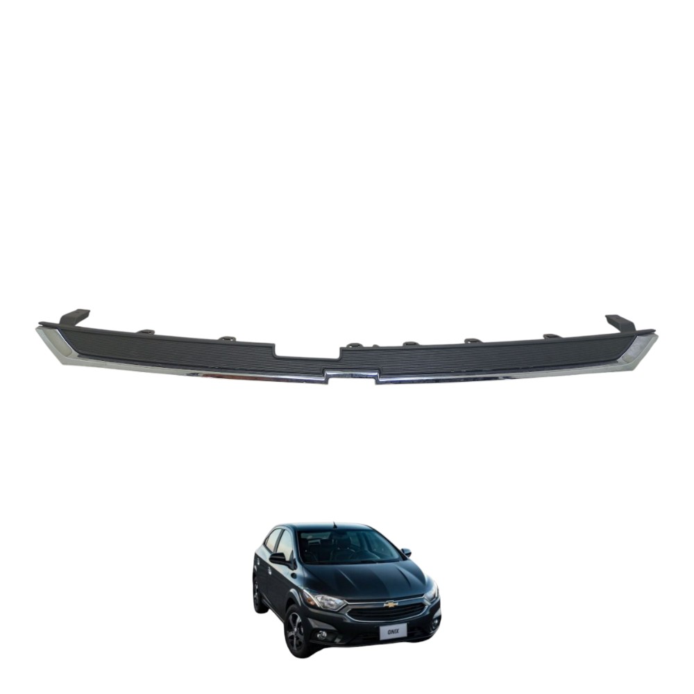 Grade Onix Prisma Superior 2017 2018 2019 Original Preto E Cromado