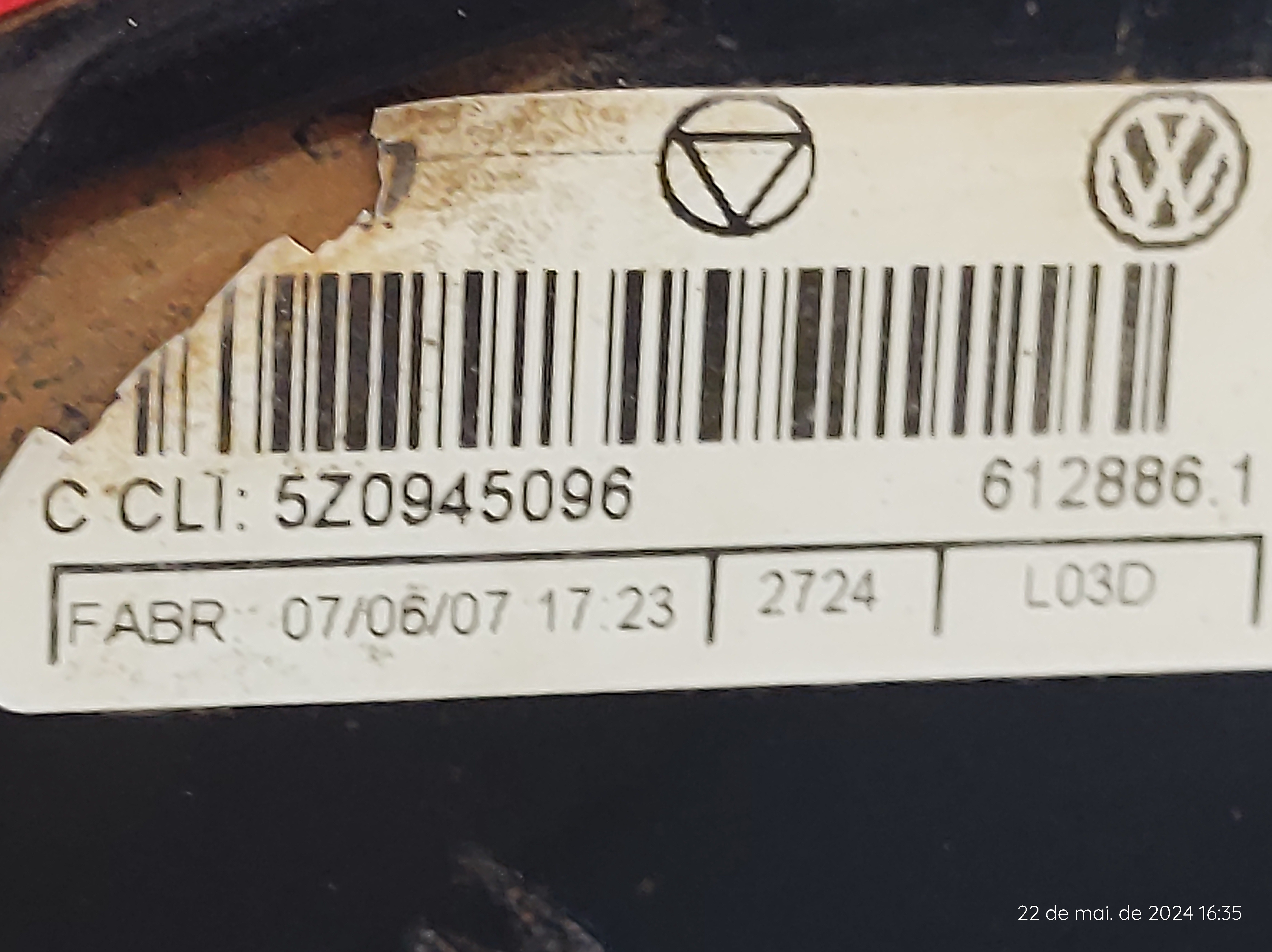 Lanterna Traseira Direita Fox 03 A 10 5z0945096 Original  Direito Vermelho 3