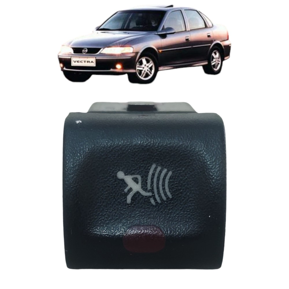Botão Interruptor Alarme Sensor Gm Vectra 1997 Ate 2000 Preto